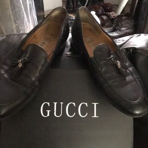 Gucci black leather shoes for men
